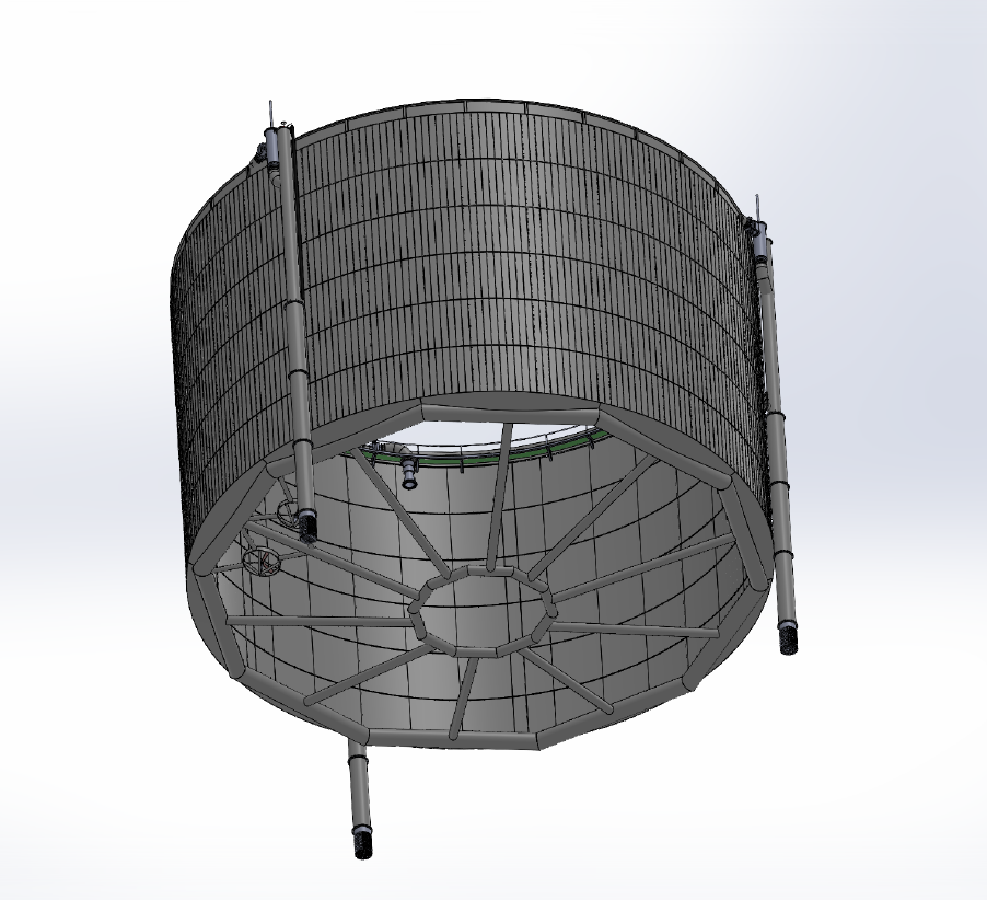 Folkemerden semilukket variant — 3D-modell med åpen underdel og nettløsning
